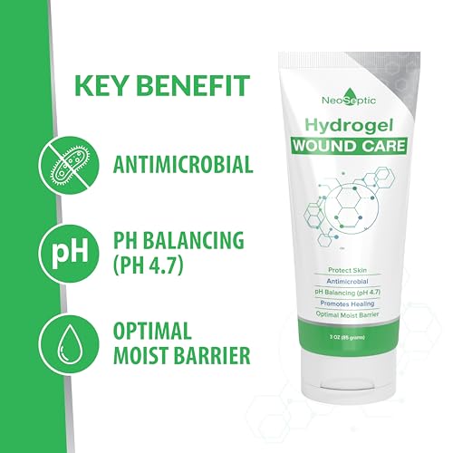 Antiseptic Scar & Wound Care Hydrogel - Repair, Protect Skin and Promote Faster Healing - pH Balanced Pain Relief Wound Gel for Burns and Dry Skin
