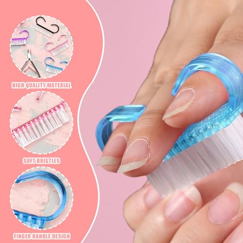 Handle Grip Nail Brush,20 Pieces Black Handle Nail Cleaning Brushes Fingernail Brushes Hand Wash Brush for Toes and Nails Cleaning (4 Color) 4 Color