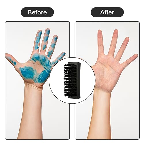Amaxiu 2 Pack Hand Nail Brush for Cleaning Fingernails, Durable Nylon Firm Stiff Bristles Nail Scrubber Brushes for Men Mechanics Gardeners Scrubbing under Fingers Foot Toes Nails Scrub Brush Black