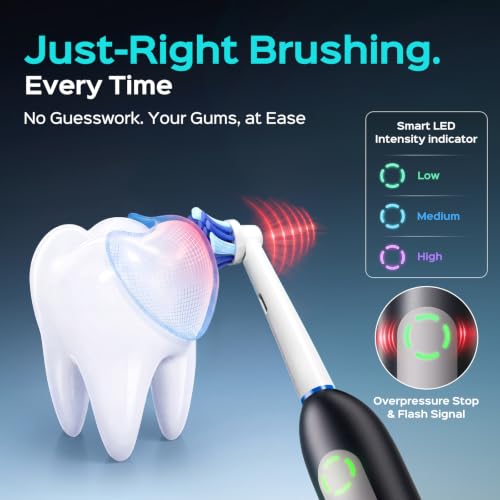 COSLUS C30 Electric Toothbrush for Adults & C60 Rechargeable Rotating Electric Toothbrush for Deep Clean Black 2Pcs