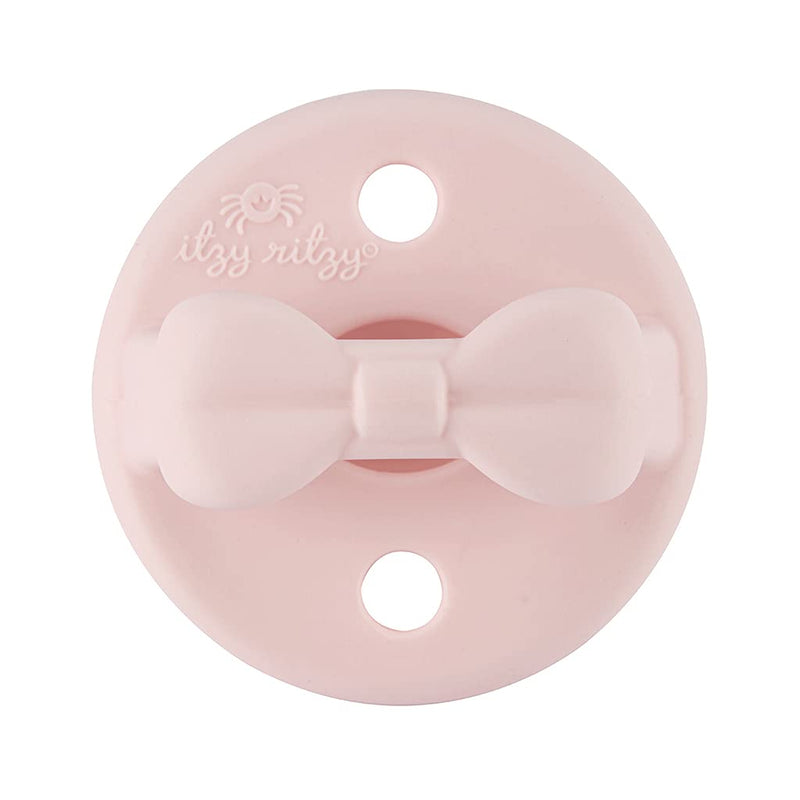 Itzy Ritzy Silicone Orthodontic Pacifiers - Itzy Soother Pacifiers with Collapsible Handle & Two Air Holes for Added Safety, Baby Pacifier For Ages 0-6 Months (Ballet Slipper & Primrose) Ballet Slipper & Primrose (0-6 Months) 2 Count (Pack of 1) - BeesActive Australia