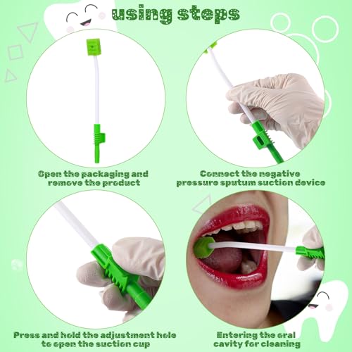 FoldTier 50 Pcs Disposable Oral Care Single Use Suction Swab Sponge Mouth Oral Swabs for Elderly Teeth Cleaning Individually Packed