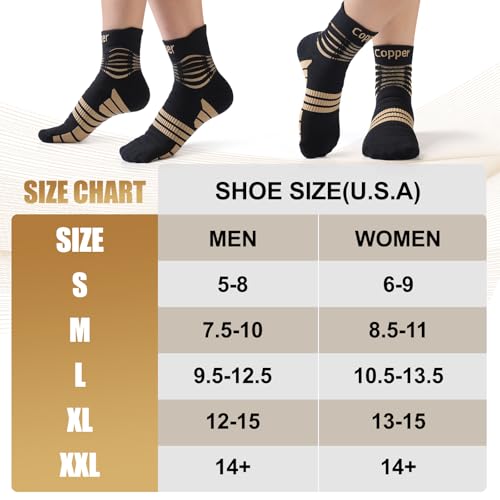 NEENCA Professional Compression Socks for Women Men Circulation, 20-30 mmHg Large High Copper
