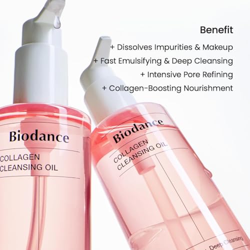 BIODANCE Collagen Cleansing Oil, Facial Oil Cleanser, Gentle Makeup Remover, Bleackhed and Whitehead Remover for Sensitive Skin, Korean Skin Careㅣ6.76 fl. oz. (200 ml)