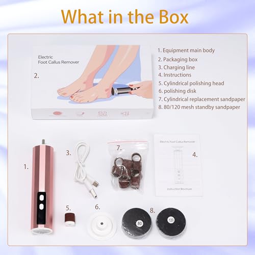 Electric Callus Remover - 9 speeds, Foot Sander with Replacement Sandpaper Discs, Rechargeable Unisex Pedicure and Manicure Tool for Dead, Dry, chapped Skin and calluses