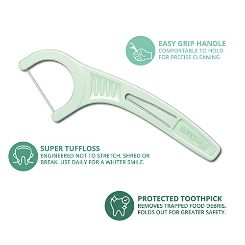 Plackers Micro Mint Dental Flossers, Fold-Out Toothpick, Super Tuffloss, 150 Count (Pack of 4) & Micro Mint Dental Floss Picks with Travel Case, 12 Count (Color May Vary)