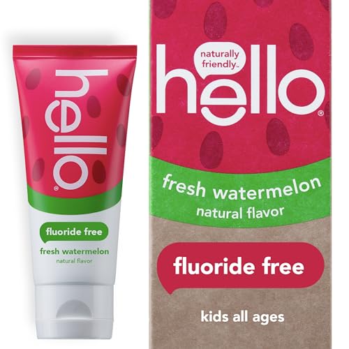 hello Variety (Unicorn, Strawberry, Dragon) Fluoride Kids Toothpaste, Anticavity, Natural Flavors, Vegan, SLS Free, Gluten Free, Ages 2+, 4.2 Ounce (Pack of 3) & Kids Natural Watermelon Fluoride