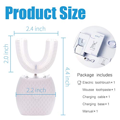 Ultrasonic Toothbrush for Adults Automatic Toothbrush Portable Washable Soft Bristles 30s Automatic Timer Wireless Charging Dual-Use for Travel & Home