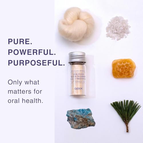 Refill Bamboo Salt Silk Floss with Beeswax - 2 Spools (64yd Total) | Pine Flavor, All Natural, Biodegradable, Plastic Free, Hydroxyapatite Infused, Bouncy Italian Silk, PFAS Free