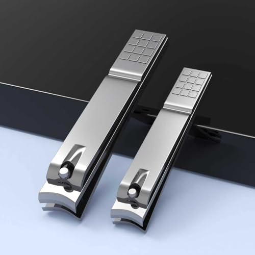 Derlaier Nail Clippers Set, Heavy-Duty Fingernail & Toenail Clippers，Silver Silvery-large/Small