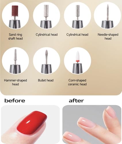 Electric Nail Drill Professional Cordless Portable Nail File Kit for Women White