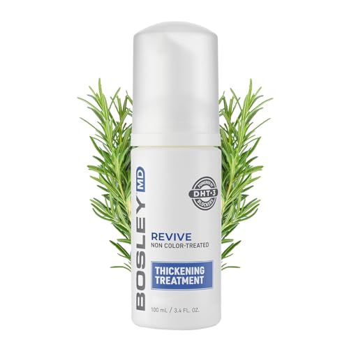 BosleyMD Revive Thickening Treatment for Thinning Hair – DHT Blocker Leave-In Scalp Treatment with Rosemary, Saw Palmetto & Pumpkin Seed – Volumizing, Strengthening, Non-Color Treated Hair – 3.4 fl oz Thickening Treatment -Rosemary
