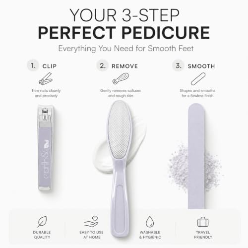 Earth & I - Pink 3-Piece Pedicure Kit: Luxury At-Home Spa Foot Care Set