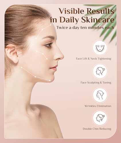 Dopsikn 7 Color Galvanic Machines - Red Light Therapy for Face and Neck, Face Massager Tool for Wrinkles, Double Chin, Vibrating Facial Massager with Thermals, Black