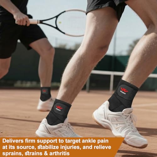 Vinaco Ankle Brace, 2 Pack Ankle Support for Sprained Ankle, Men & Women Small Classic Black