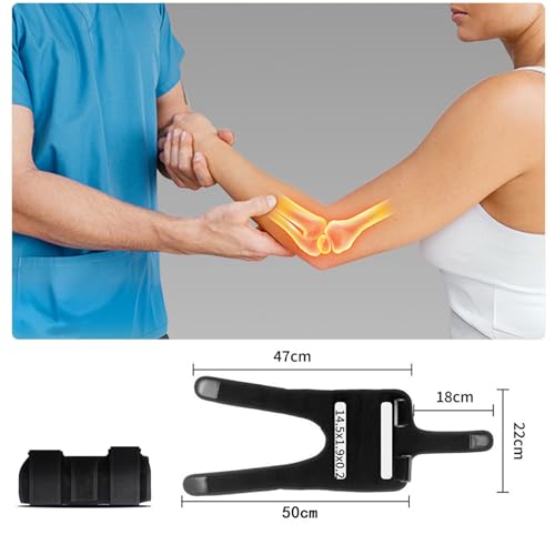 Elbow Brace for Cubital Tunnel Ulnar Nerve Support, Night Elbow Splint &Tennis Elbow Strap with Compression Sleeve,Adjustable Stabilizer Tendonitis Support for Women and Men One Size Black