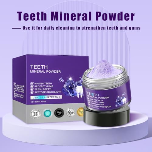 2PCS Teeth Restoration Mineral Powder,Mineral Tooth Powder,Teeth Whitening Mineral Powder, Effective in Strengthening Teeth and Gums, Dental Restoration Mineral Powder, Fresh Breath for Daily Use 50g