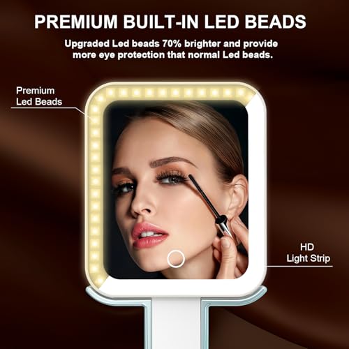 Mocado 20X/1X Magnifying Mirror with Light Travel Makeup Mirror with Lights Blue