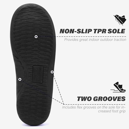 V.Step Mens Orthopedic Slippers with Arch Support House Shoes 13 Wide Black