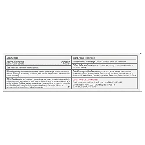 REMBRANDT Intense Stain Whitening Toothpaste with Fluoride, Removes Tough Stains & Deeply White + Peroxide Whitening Toothpaste, Peppermint Flavor, 3.5-Ounce (Pack of 2)