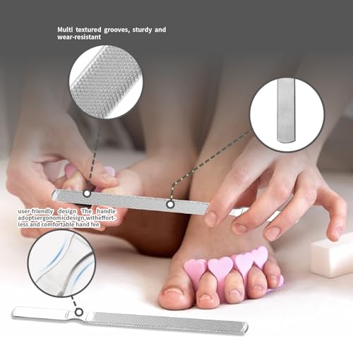 Metal Nail File Kit - 4PCS Professional Stainless Steel Long Nail Files
