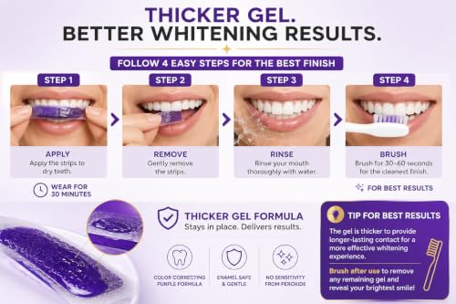 Purple Teeth Whitening Strips | 28 Whitening Strips | Enamel Safe,Sensitive