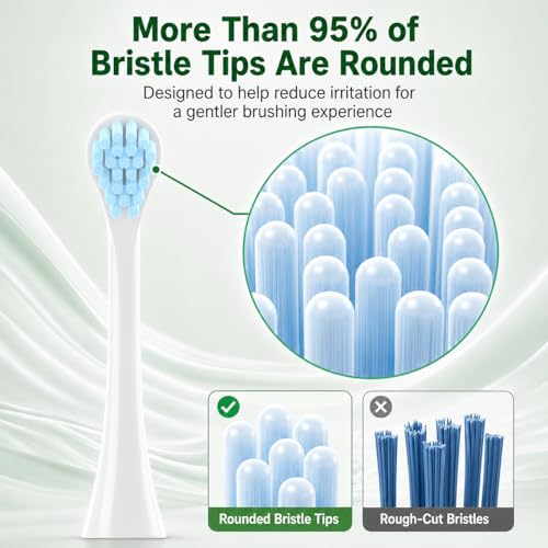 Replacement Heads Compatible with Curaprox Hydrosonic Electric Toothbrush,with Cover Cap,10 Pack (White, Medium) White 1 Count (Pack of 10)