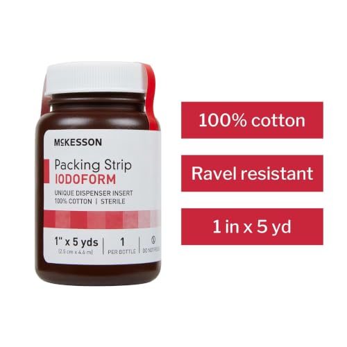 McKesson Packing Strip, Sterile, Cotton, Iodoform, 1 in, 1 ct 1 Inch x 5 yards Iodoform (1 Count)