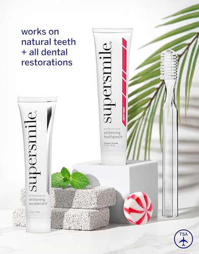 Supersmile Peppy Mint Whitening Travel Kit, 5-Piece TSA Set