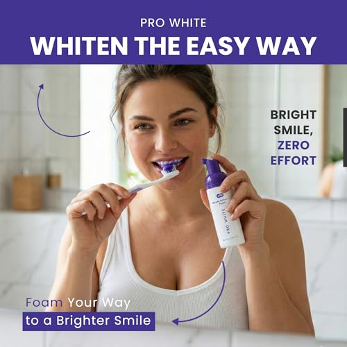 Pro White Whitening Foam - Tooth Whitening Foams for a Clean & Radiant Smile - Enhancer with Gentle Formula Ideal for Everyday Use - Refresh Your Smile with Easy-to-Use Whitening Foam - 1.75 OZ - 2 Pc 1 Count (Pack of 2)