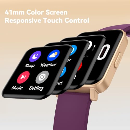 Smart Watch Senior Friendly No App No Phone Required, Waterproof Pedometer Purple
