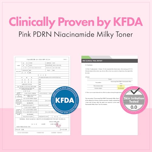 TOSOWOONG Pink PDRN Niacinamide Milky Toner for Dark Spots & Glow, Freckles