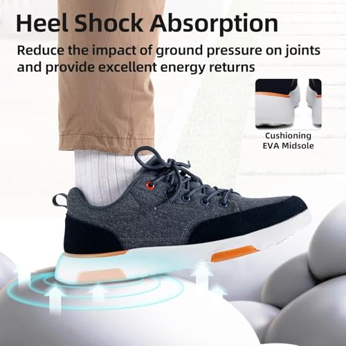 OrthoComfoot Men's Orthopedic Cushioned Walking Shoes with Arch Support, Plantar Fasciitis Relief, Breathable Orthotic Fashion Sneakers for All-Day Standing & Heel Pain 10 W3-denim