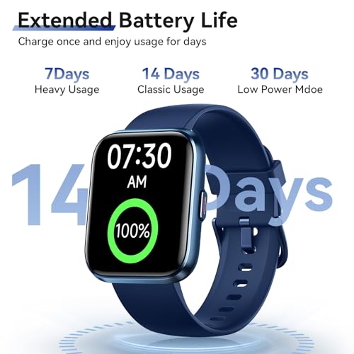 Smart Watches for Women Men, 1.85" Smart Watch for Android Phones/iPhones Midnight Blue