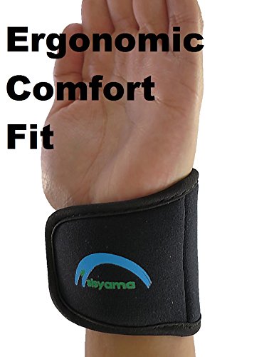 2X Adjustable Neoprene Wrist Support Brace Compression Wrap Bands Wristband Men Women Youth Kid Small Petite 360°Comfort FIT Adult Black