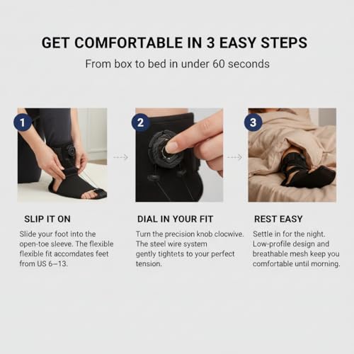 Plantar Fasciitis Night Splint with Adjustable Dial Tension