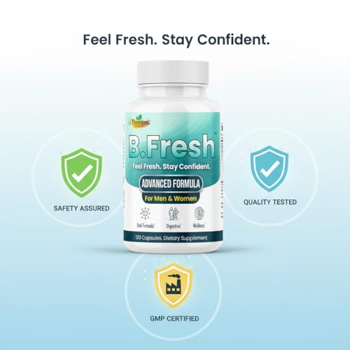 B. Fresh Breath Freshener Oral Probiotics for Bad Breath – Dental Probiotic Supplement for Gum Health & Oral Microbiome Balance – with Lactobacillus for Complete Oral Care – 120 Capsules