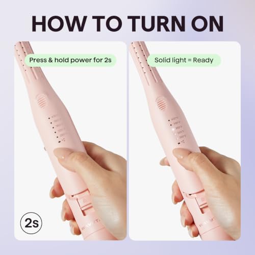 Wavytalk Cool Curl Pencil 0.65" Airflow Curling Iron for Short Hair & Pixie Pink