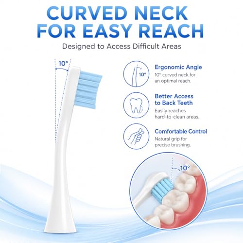 Replacement Heads Compatible with Curaprox Hydrosonic Electric Toothbrush,with Cover Cap,10 Pack (White, Medium) White 1 Count (Pack of 10)
