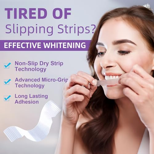 Teeth Whitening Strips 14 Treatments -Fast Result Remove Stains - Sensitive Teeth Whitener - Enamel Safe White Strips - Teeth Whitening Kit Pack of 28 Non-Slip Strips - Professional Tooth Whitening