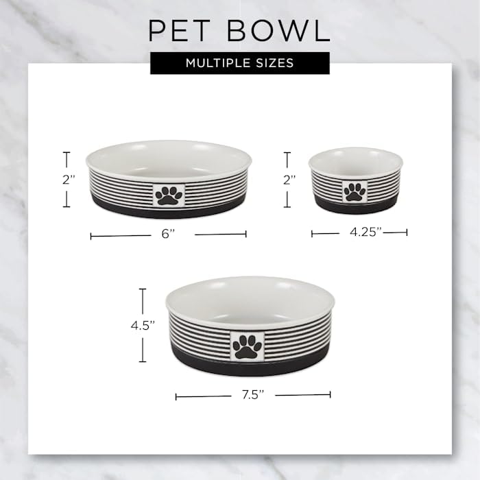 Bone Dry Ceramic Food & Water Bowls for Pets Non-Slip for Secure, Less Messy Feeding, Microwave & Dishwasher Safe, Small Set, 4.25x2, Rainbow Paw, 2 Count Small Set, 4.25x2" - BeesActive Australia