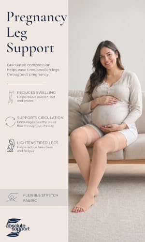 ABSOLUTE SUPPORT Thigh High Compression Stockings 20-30mmHg Beige/5XL 5X-Large