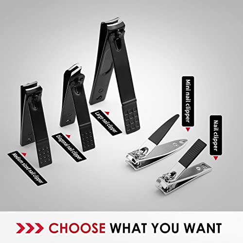 WOAMA 30-Piece Manicure Set Pedicure Kit Professional Nail Clipper Set Stainless Steel Manicure Kit Nail Kit for Women Men - Black 30 piece set