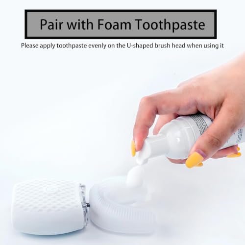Adult Automatic Ultrasonic Toothbrush Waterproof Timer Travel White