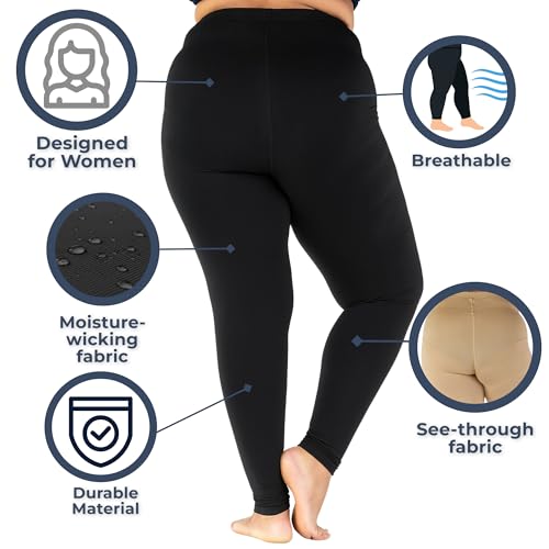 Women’s 20–30 mmHg Graduated Compression Leggings – High Waist Support Pantyhose Tights for Varicose Veins, Swelling & Everyday Comfort, MM3013 S/M Black