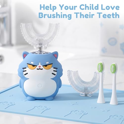 Kids Electric Toothbrush,u Shaped Electric Toothbrush Bule（2-6ag）