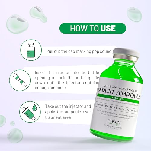 BRÜUN SC - Control Botanical Stem Cell Ampoule - Korean Serum Booster for Face and Body Skin Care Serum 1.18 fl.oz