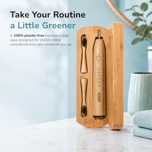 Sustainable Tomorrow Zen and Junior Bamboo Premium Electric Toothbrush Holder Case | Eco-Friendly Bathroom Storage Box | Heavy Duty Oral Care Organiser for Adults & Kids