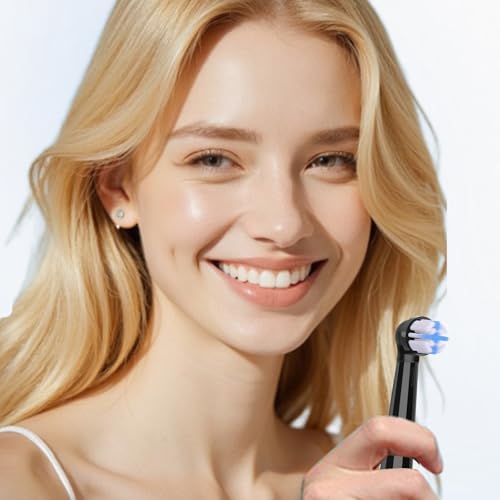 Replacement Heads Compatible with Oral B iO 3 4 5 6 7 8 9 10 Series Electric Toothbrush,Toothbrush Heads Compatible with Braun Oral B iO Replacement Heads with Medium Bristles,Black Black 8 Count (Pack of 1)