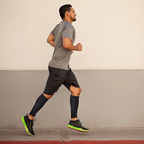 Rehabilitation Advantage Copper Infused Calf & Shin Compression Sleeves,Pair,Medium Medium